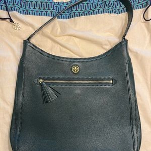 EUC Tory Burch handbag in forest green leather